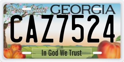 GA license plate CAZ7524