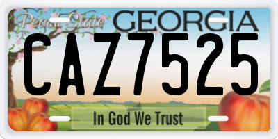 GA license plate CAZ7525