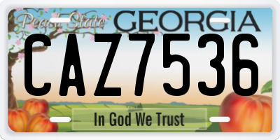 GA license plate CAZ7536