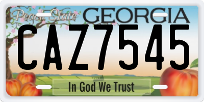 GA license plate CAZ7545