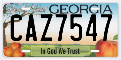 GA license plate CAZ7547