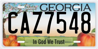 GA license plate CAZ7548