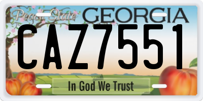 GA license plate CAZ7551