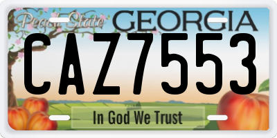 GA license plate CAZ7553