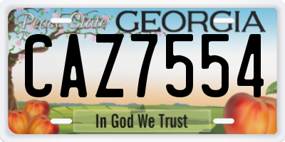 GA license plate CAZ7554