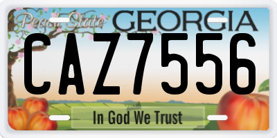 GA license plate CAZ7556