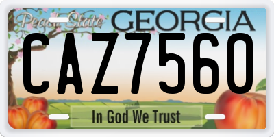 GA license plate CAZ7560