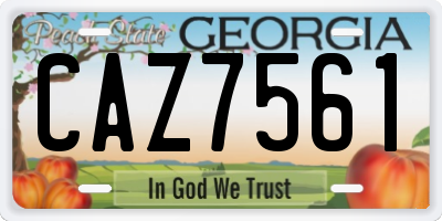 GA license plate CAZ7561