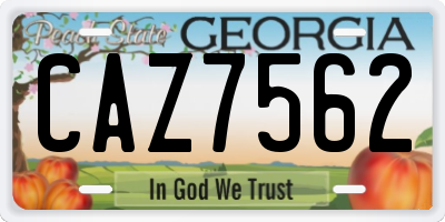 GA license plate CAZ7562