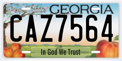 GA license plate CAZ7564