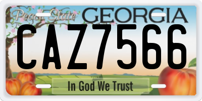 GA license plate CAZ7566