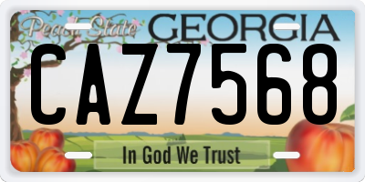 GA license plate CAZ7568