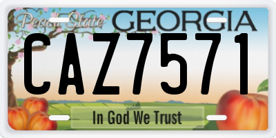 GA license plate CAZ7571