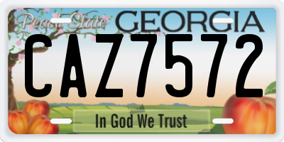 GA license plate CAZ7572