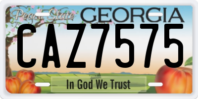 GA license plate CAZ7575