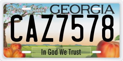 GA license plate CAZ7578