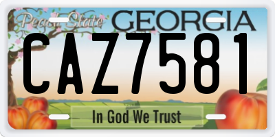 GA license plate CAZ7581