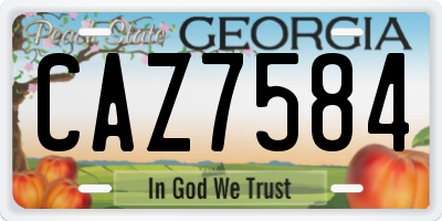 GA license plate CAZ7584