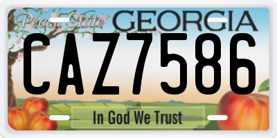 GA license plate CAZ7586