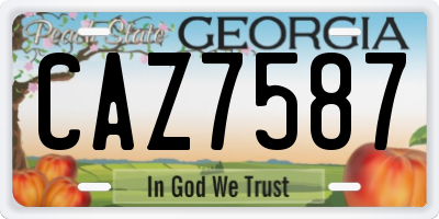 GA license plate CAZ7587