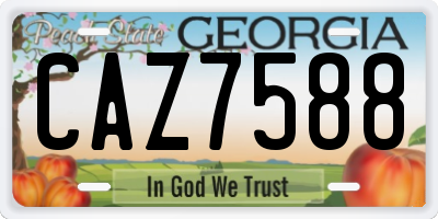 GA license plate CAZ7588