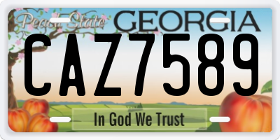 GA license plate CAZ7589