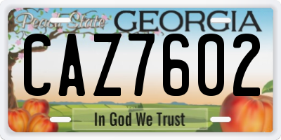 GA license plate CAZ7602