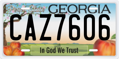 GA license plate CAZ7606
