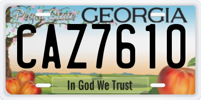 GA license plate CAZ7610