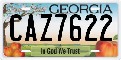 GA license plate CAZ7622