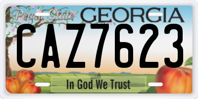 GA license plate CAZ7623