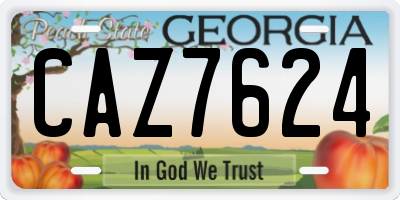 GA license plate CAZ7624