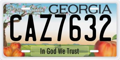 GA license plate CAZ7632