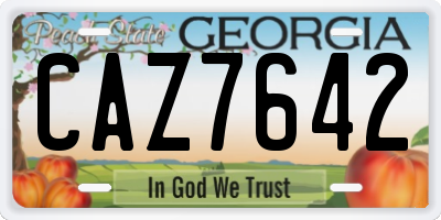 GA license plate CAZ7642