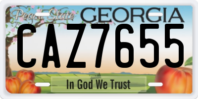 GA license plate CAZ7655