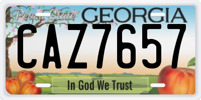 GA license plate CAZ7657