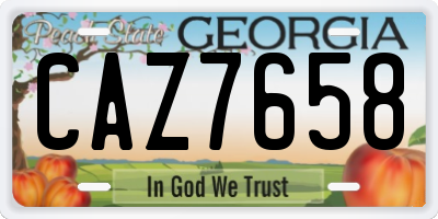 GA license plate CAZ7658