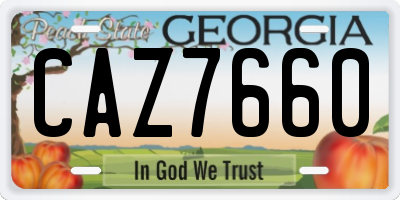 GA license plate CAZ7660