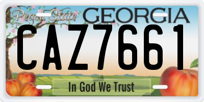 GA license plate CAZ7661