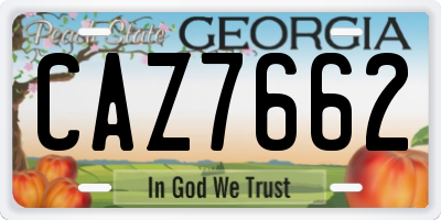 GA license plate CAZ7662