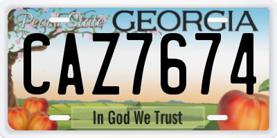 GA license plate CAZ7674