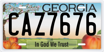 GA license plate CAZ7676