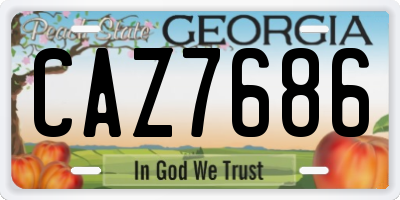 GA license plate CAZ7686