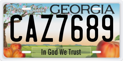 GA license plate CAZ7689