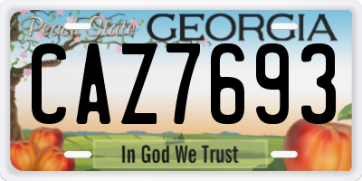 GA license plate CAZ7693