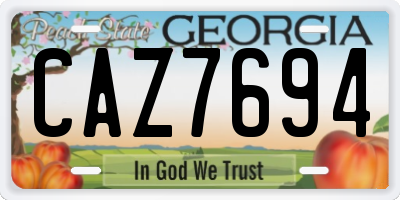 GA license plate CAZ7694
