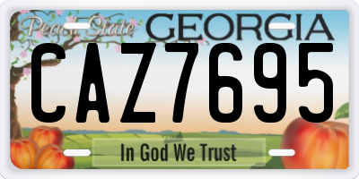 GA license plate CAZ7695