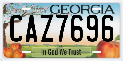 GA license plate CAZ7696
