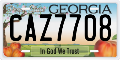 GA license plate CAZ7708