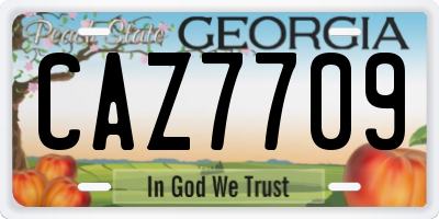 GA license plate CAZ7709